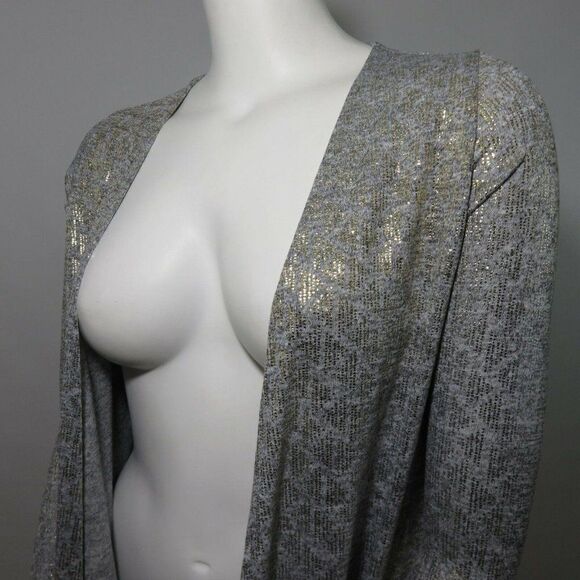 New LuLaRoe Elegant Sarah Duster S Gray Gold Silver Triangle Arrow - Picture 7 of 10